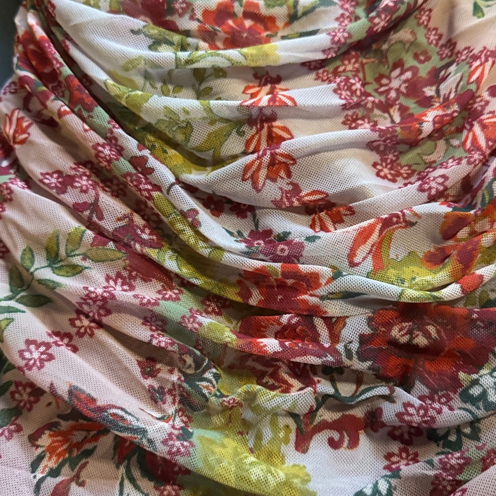 Ruched Floral Dress